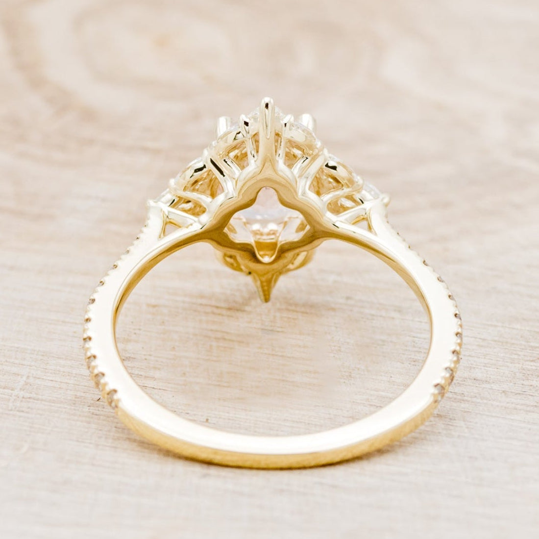 "NORTH STAR" - OVAL MORGANITE ENGAGEMENT RING WITH DIAMOND HALO & ACCENTS-18