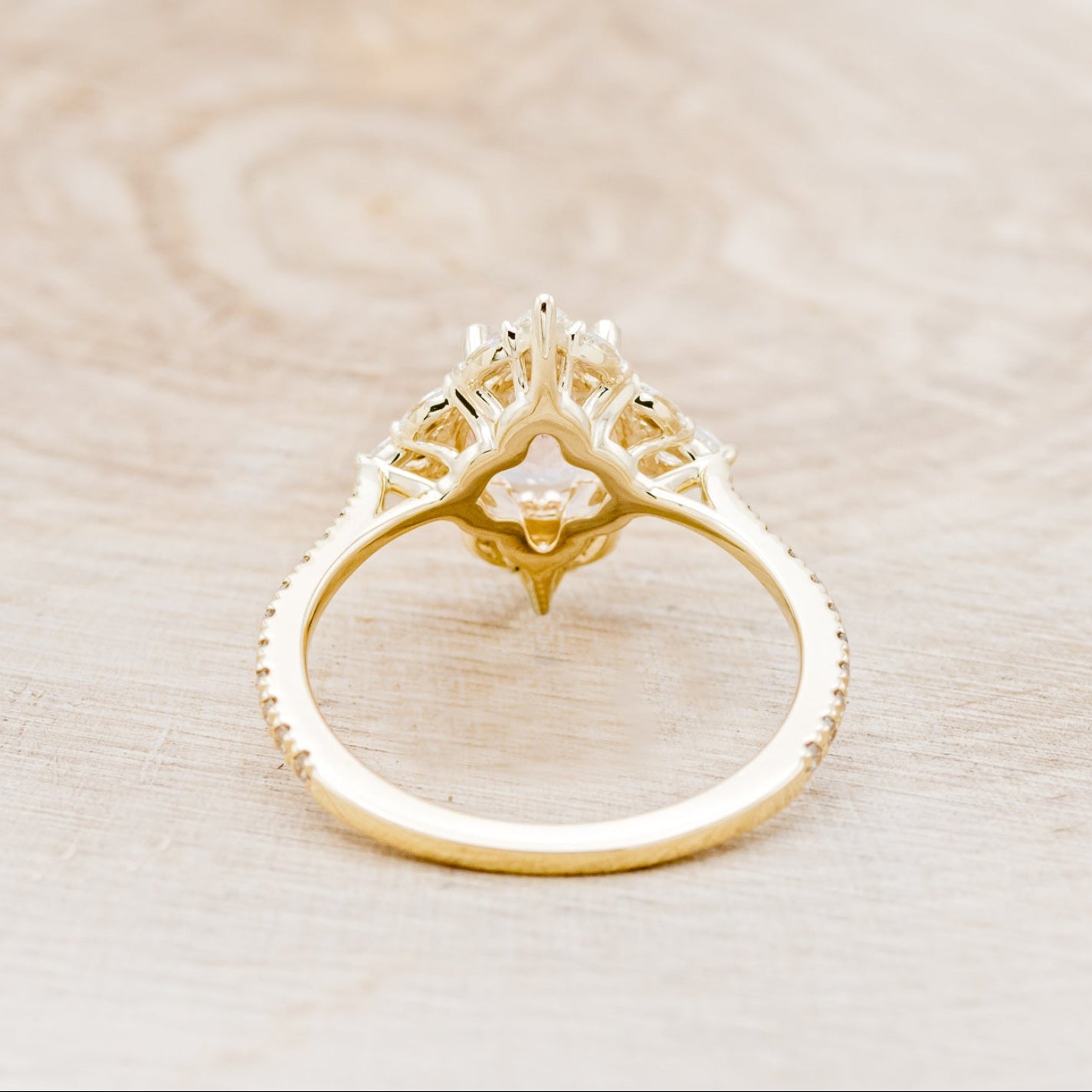 "NORTH STAR" - OVAL MORGANITE ENGAGEMENT RING WITH DIAMOND HALO & ACCENTS-18