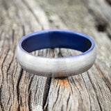 DOMED FIRE-TREATED TITANIUM WEDDING BAND WITH A BRUSHED FINISH - READY TO SHIP-4