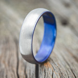 DOMED FIRE-TREATED TITANIUM WEDDING BAND WITH A BRUSHED FINISH - READY TO SHIP-1