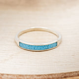 "AVA" - WOMEN'S STACKING WEDDING BAND WITH TURQUOISE INLAY-8