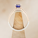 "ROXIE" - ROUND CUT LAB-GROWN SAPPHIRE ENGAGEMENT RING WITH DIAMOND ACCENTS