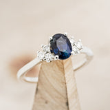 "GINA" - OVAL LAB-GROWN SAPPHIRE ENGAGEMENT RING WITH DIAMOND ACCENTS-1