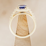 "KARLA" - EMERALD CUT LAB-GROWN SAPPHIRE ENGAGEMENT RING WITH DIAMOND HALO & ACCENTS-6