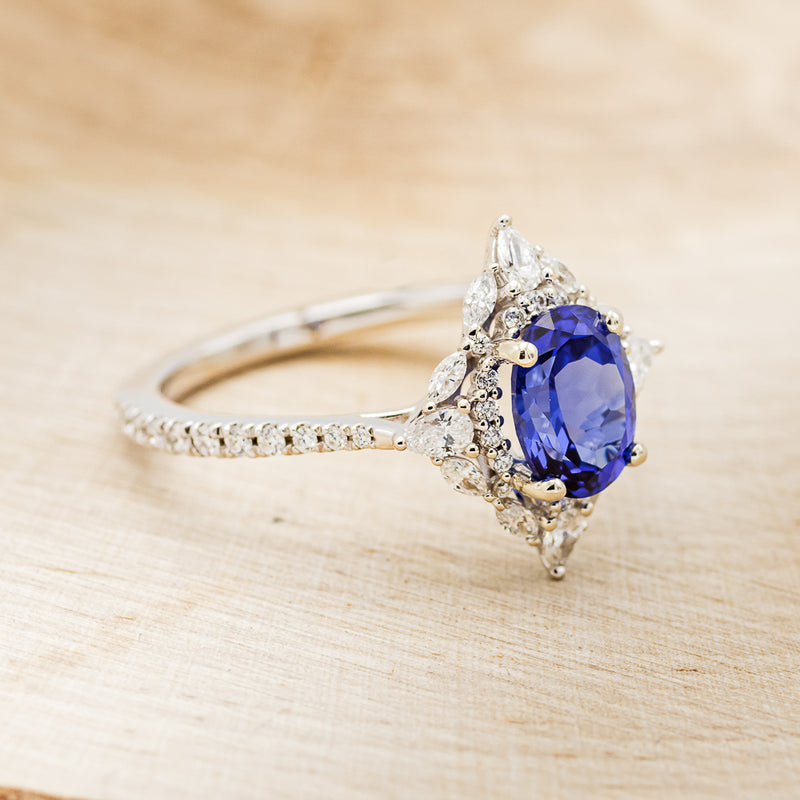 "NORTH STAR" - OVAL LAB-GROWN SAPPHIRE ENGAGEMENT RING