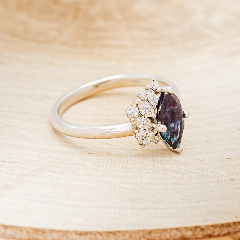 "AVERY" - MARQUISE LAB-GROWN ALEXANDRITE ENGAGEMENT RING WITH DIAMOND ACCENTS