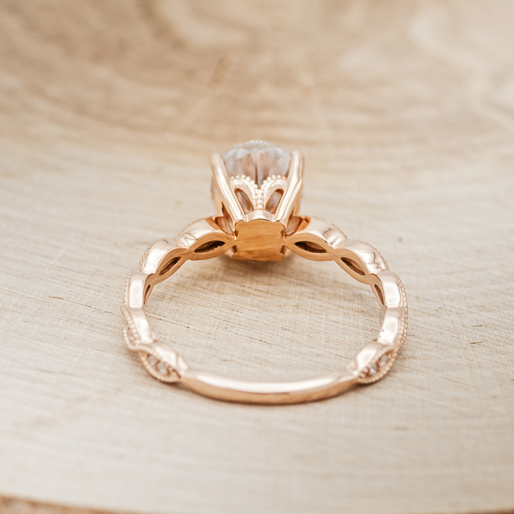 "NOUR" - OVAL MOISSANITE ENGAGEMENT RING WITH DIAMOND ACCENTS-6