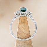 "GINA" - ENGAGEMENT RING WITH DIAMOND ACCENTS - SHOWN WITH PEAR-SHAPED MONTANA SAPPHIRE - SELECT YOUR OWN STONE