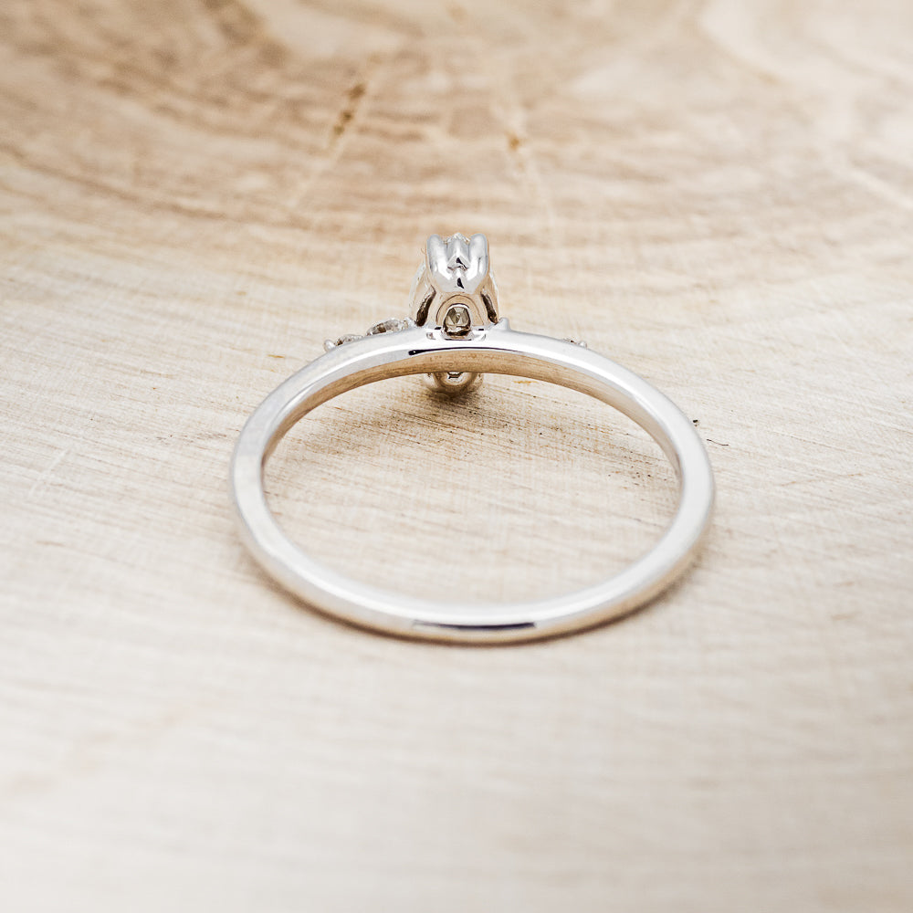 "JULIE" - MARQUISE MOISSANITE ENGAGEMENT RING WITH DIAMOND ACCENTS-6