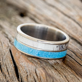 "DYAD" - TURQUOISE & ANTLER WEDDING BAND - READY TO SHIP-2