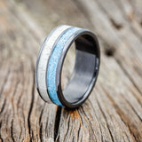 "DYAD" - TURQUOISE & ANTLER WEDDING BAND - READY TO SHIP-4