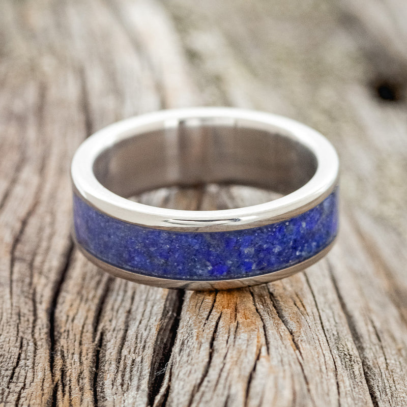 MATCHING SET OF LAPIS LAZULI & IRONWOOD WEDDING BANDS-7