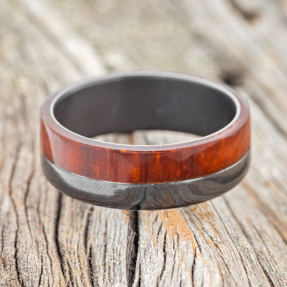"LEDGER" - PADAUK WOOD WEDDING BAND-6