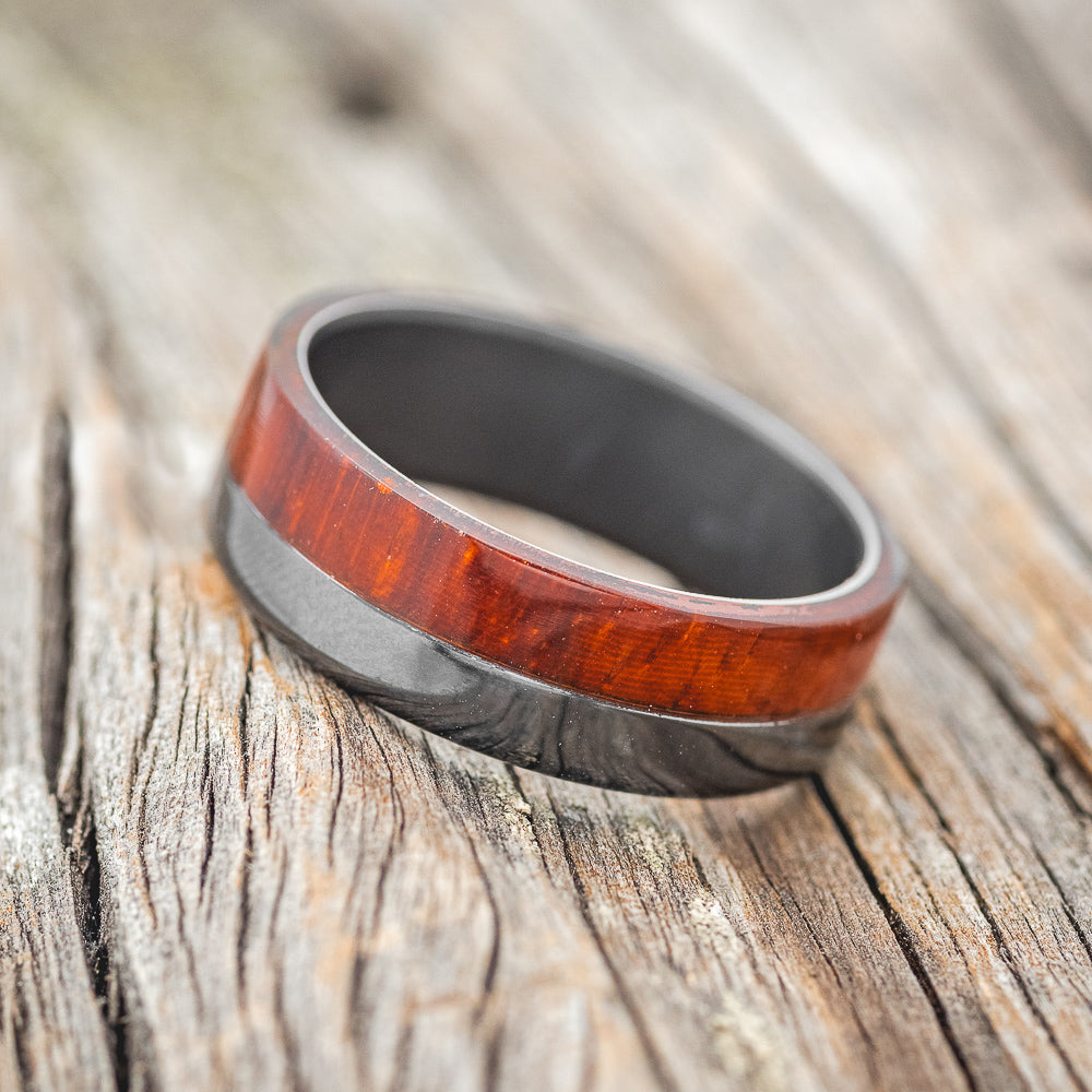 "LEDGER" - PADAUK WOOD WEDDING BAND-5
