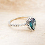 "RORY" - PEAR-SHAPED LAB-GROWN ALEXANDRITE ENGAGEMENT RING WITH DIAMOND HALO & ACCENTS-3