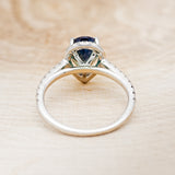 "RORY" - PEAR-SHAPED LAB-GROWN ALEXANDRITE ENGAGEMENT RING WITH DIAMOND HALO & ACCENTS