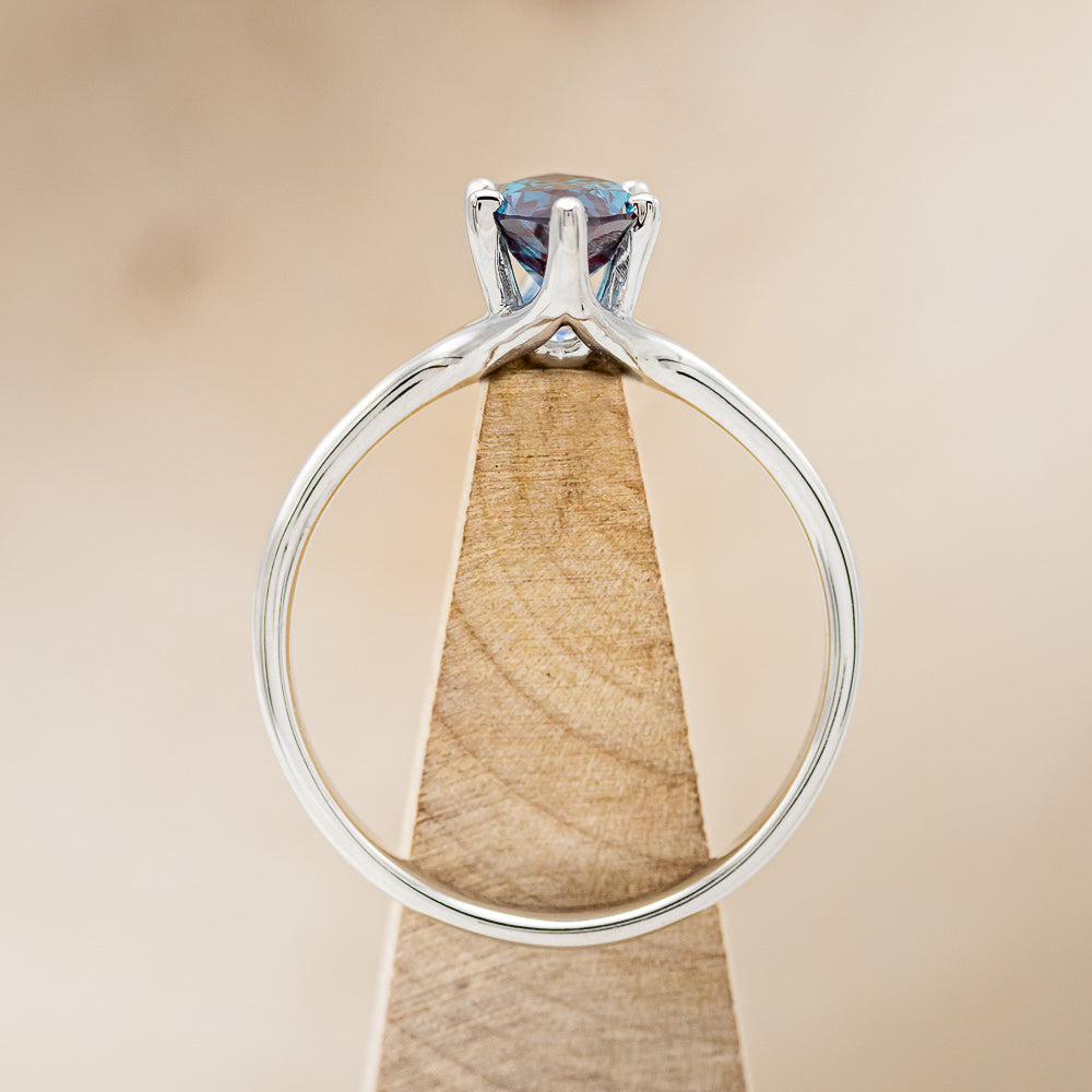 "TULIP" - MARQUISE LAB-GROWN ALEXANDRITE SOLITAIRE ENGAGEMENT RING-6