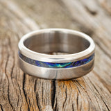 "VERTIGO" - PAUA SHELL WEDDING BAND - READY TO SHIP-3