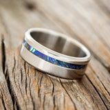 "VERTIGO" - PAUA SHELL WEDDING BAND - READY TO SHIP-2