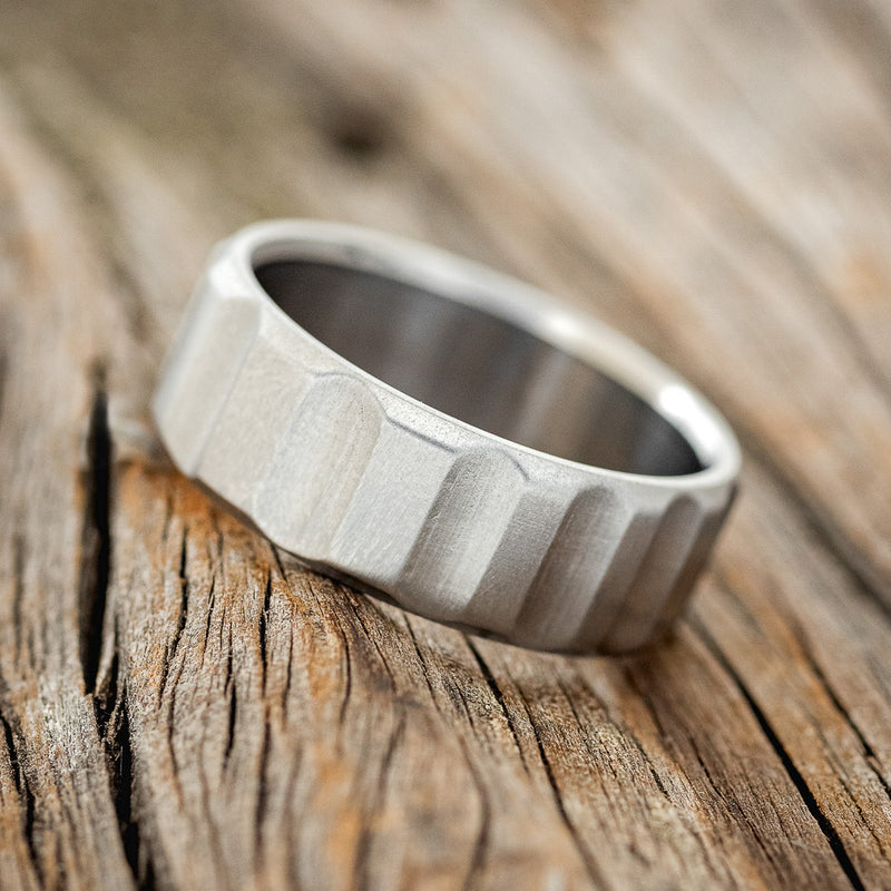 "DALLAS" - SOLID METAL WEDDING BAND WITH FLUTED FINISH-2