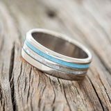 "COSMO" - TURQUOISE & MOTHER OF PEARL WEDDING RING - READY TO SHIP