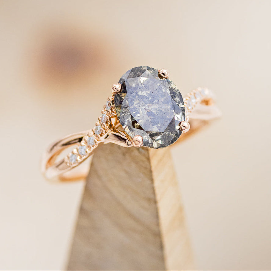 "ROSLYN" - ENGAGEMENT RING WITH DIAMOND ACCENTS - MOUNTING ONLY - SELECT YOUR OWN STONE-13