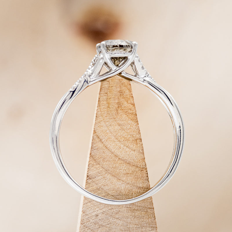 "ROSLYN" - ENGAGEMENT RING WITH DIAMOND ACCENTS - MOUNTING ONLY - SELECT YOUR OWN STONE