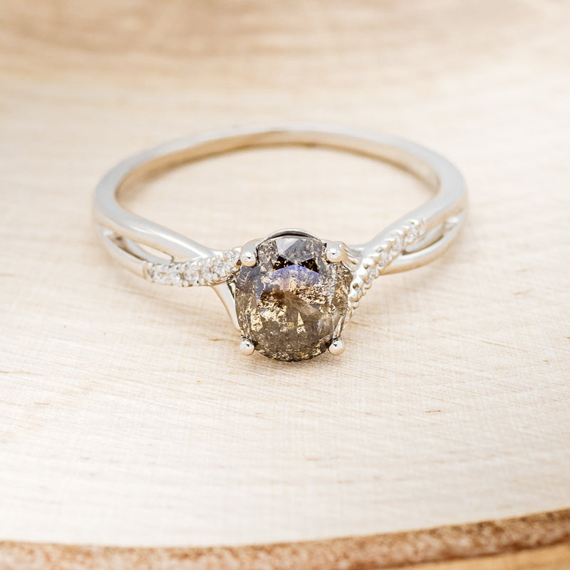 "ROSLYN" - ENGAGEMENT RING WITH DIAMOND ACCENTS - MOUNTING ONLY - SELECT YOUR OWN STONE
