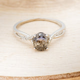 "ROSLYN" - OVAL SALT & PEPPER DIAMOND ENGAGEMENT RING WITH DIAMOND ACCENTS