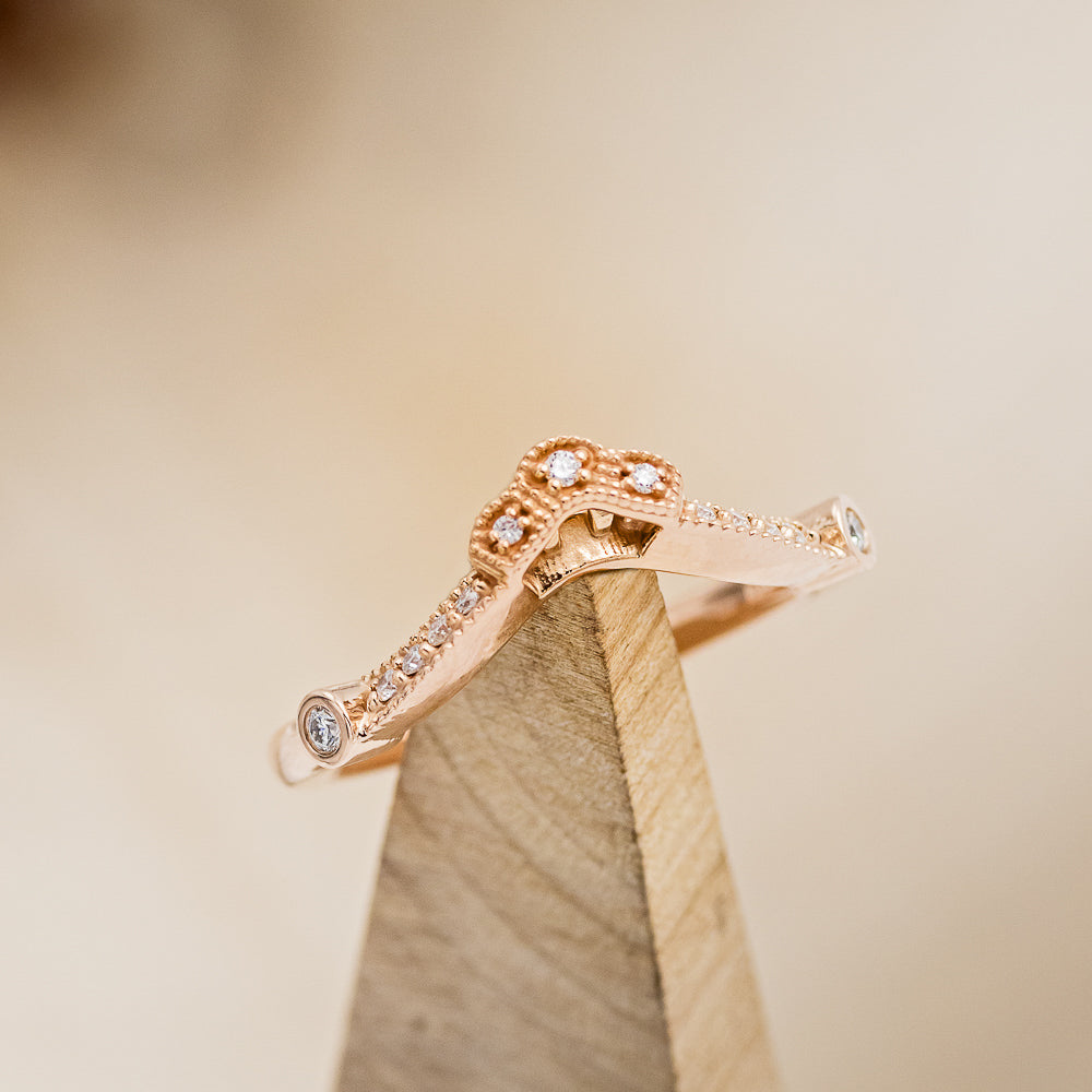 "EILEEN" - PRINCESS CUT MOISSANITE ENGAGEMENT RING WITH DIAMOND ACCENTS & TRACER-12