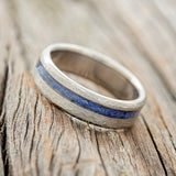 "VERTIGO" - HAMMERED LAPIS LAZULI WEDDING BAND-2