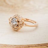 "NORA" - ENGAGEMENT RING WITH DIAMOND ACCENTS - SHOWN W/ OVAL SALT & PEPPER DIAMOND - SELECT YOUR OWN STONE