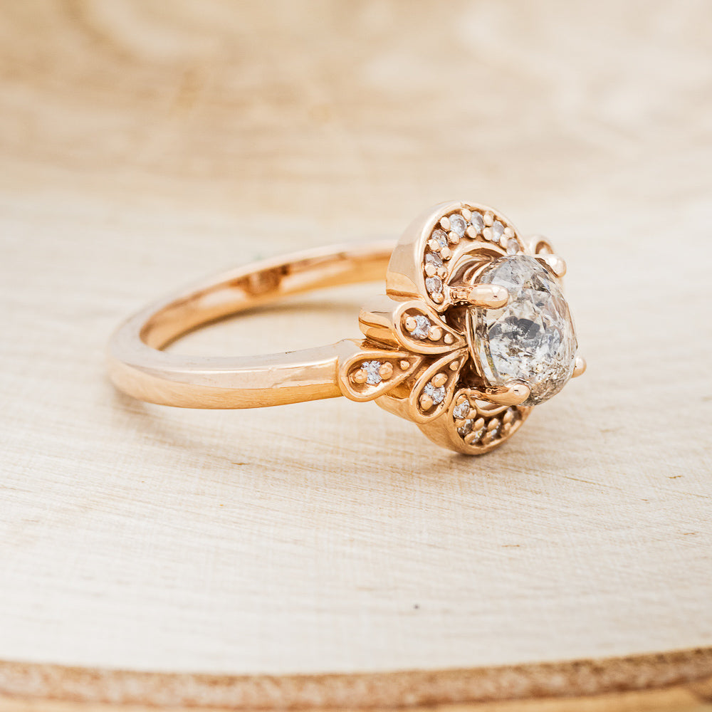 "NORA" - ENGAGEMENT RING WITH DIAMOND ACCENTS - MOUNTING ONLY - SELECT YOUR OWN STONE-2