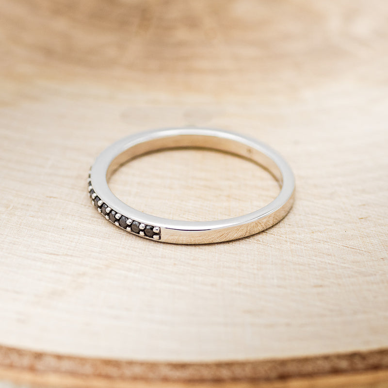 "STELLA" - BLACK DIAMOND STACKING WEDDING BAND-3