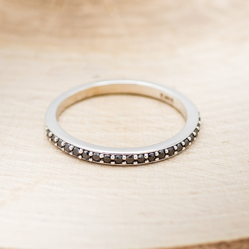 "STELLA" - BLACK DIAMOND STACKING WEDDING BAND-4