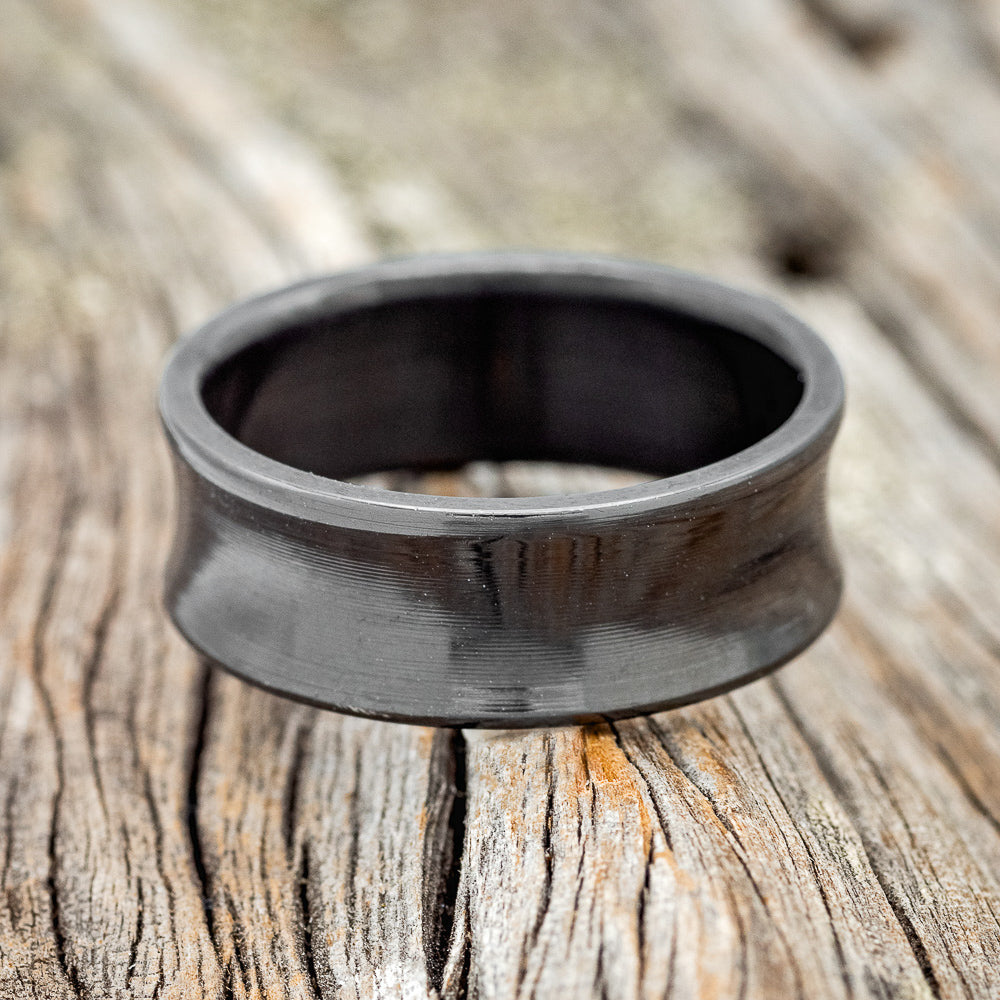 CONCAVE BLACK ZIRCONIUM WEDDING BAND-3
