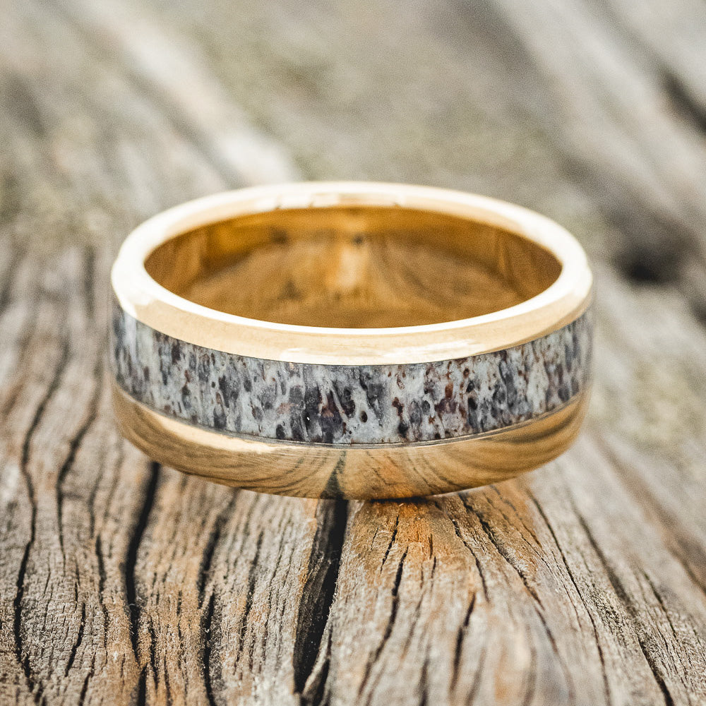 "TANNER" - ELK ANTLER WEDDING BAND-12