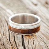 "RAPTOR" - IRONWOOD & MOTHER OF PEARL WEDDING BAND-3