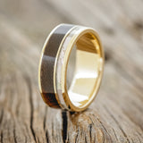 "RAPTOR" - IRONWOOD & MOTHER OF PEARL WEDDING BAND-4