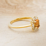 "CLEOPATRA" - OVAL CITRINE ENGAGEMENT RING WITH DIAMOND ACCENTS - READY TO SHIP