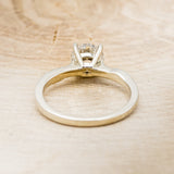 "HOPE" - ROUND MOISSANITE SOLITAIRE ENGAGEMENT RING WITH FEATHER ACCENT DETAILS - READY TO SHIP