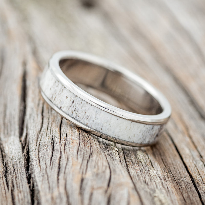 "RAINIER" - ELK ANTLER WEDDING BAND - READY TO SHIP-2