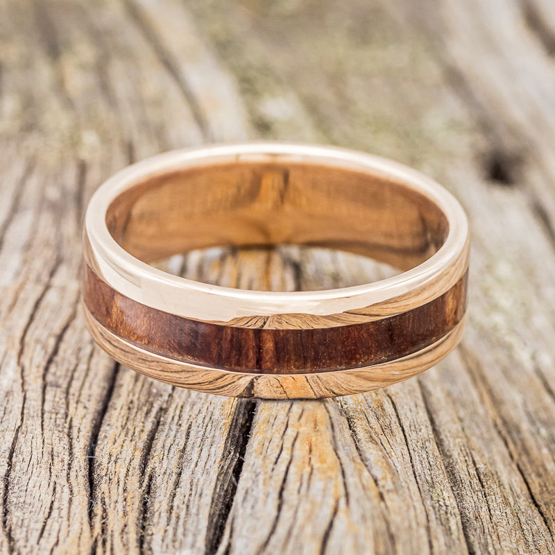 IRONWOOD WEDDING RING FEATURING A 14K GOLD BAND-3