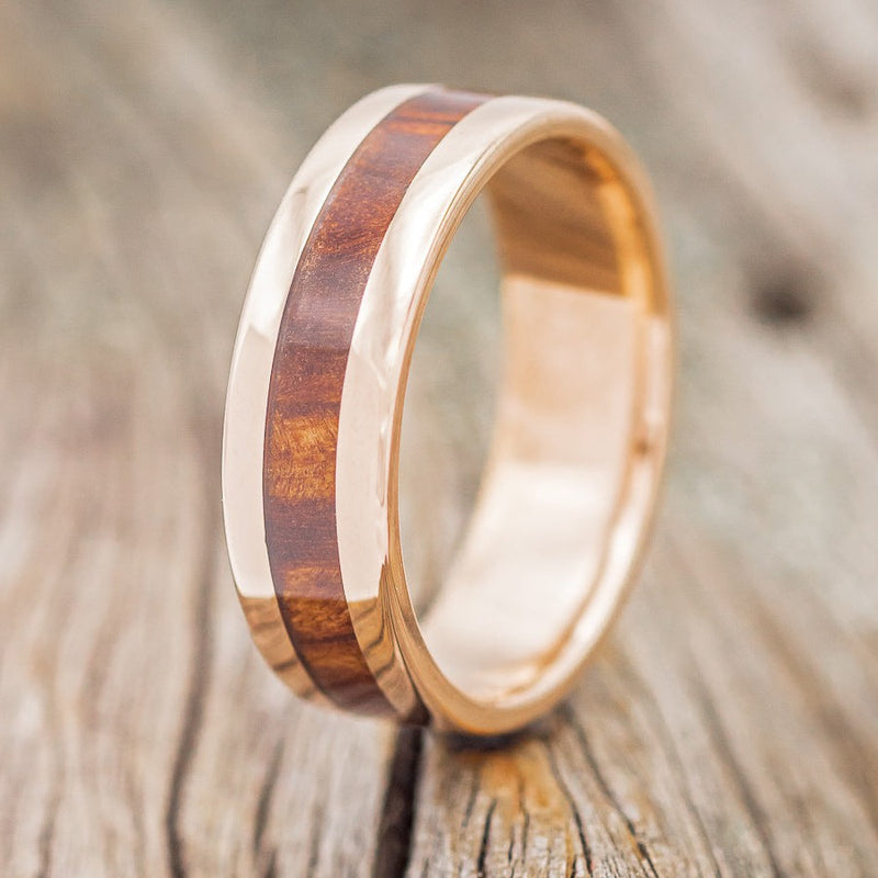 IRONWOOD WEDDING RING FEATURING A 14K GOLD BAND-1