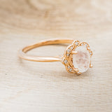 "JANE" - OVAL MOONSTONE ENGAGEMENT RING WITH DIAMONDS ACCENTS