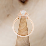 "JANE" - OVAL MOONSTONE ENGAGEMENT RING WITH DIAMONDS ACCENTS-6