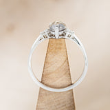 "RHEA" - PEAR-SHAPED SALT & PEPPER DIAMOND ENGAGEMENT RING WITH DIAMOND ACCENTS