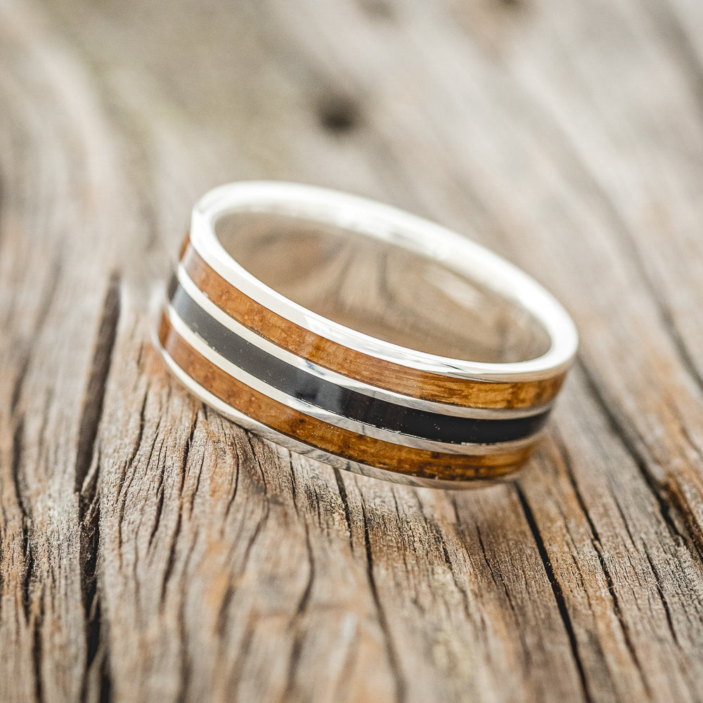 "RIO" - WHISKEY BARREL & CHARRED WHISKEY BARREL WEDDING RING-2