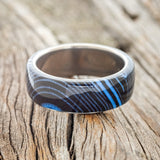 "HAVEN" - BLUE & BLACK WAVE WEDDING BAND-3