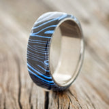 "HAVEN" - BLUE & BLACK WAVE WEDDING BAND-1